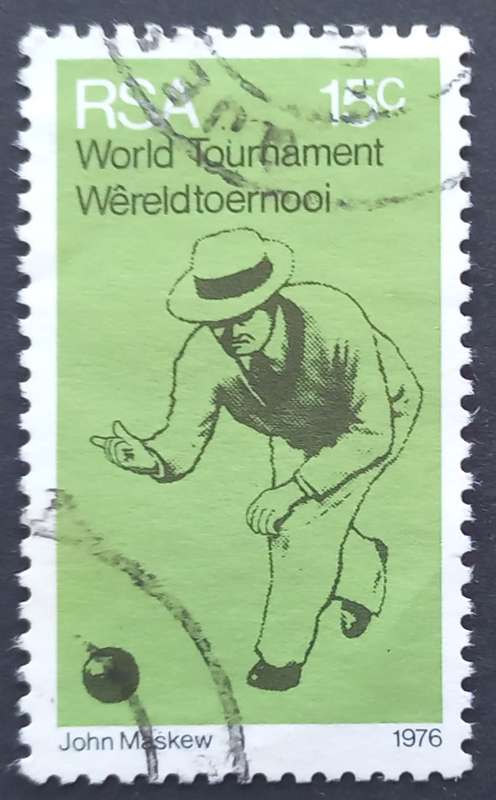 RSA - 1976 WORLD BOWLS CHAMPIONSHIPS -  SINGLE - POSTALLY USED