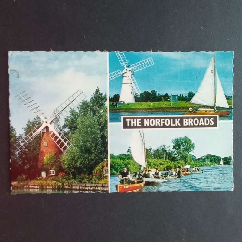Postcard from Norfolk Broads, UK to Durban - Posted 1972