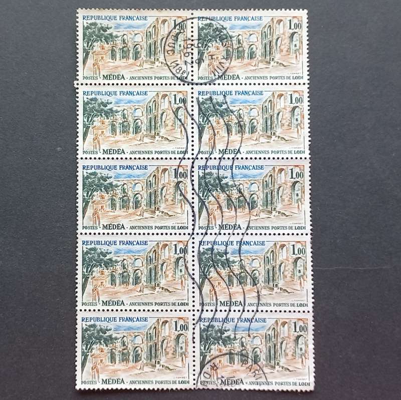 France - 1961 Tourist Publicity - 1f Medea, Algeria - Block of 10 - Used