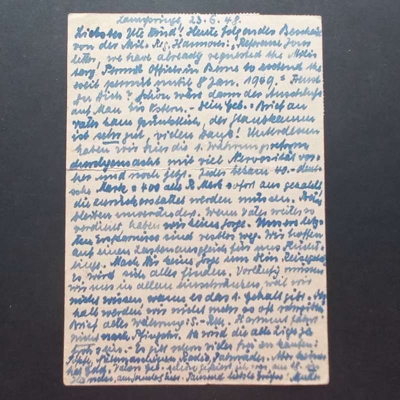 Vintage Postcard - 1947 Deutsche Post - Posted - stamps not cancelled