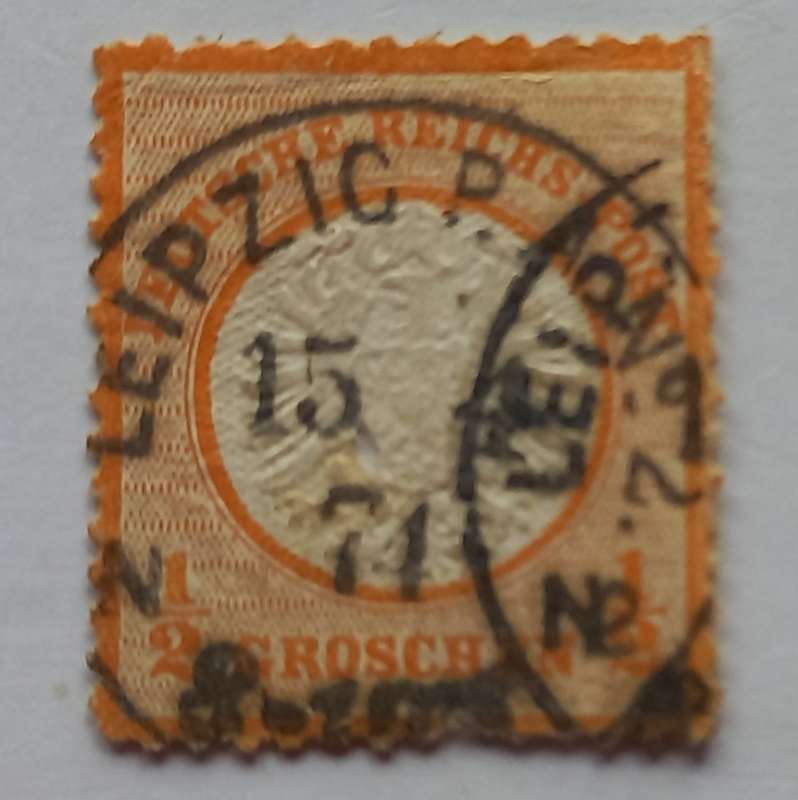 Germany - 1872 Arms embossed (type B) - 1/2g Orange - Single - Used