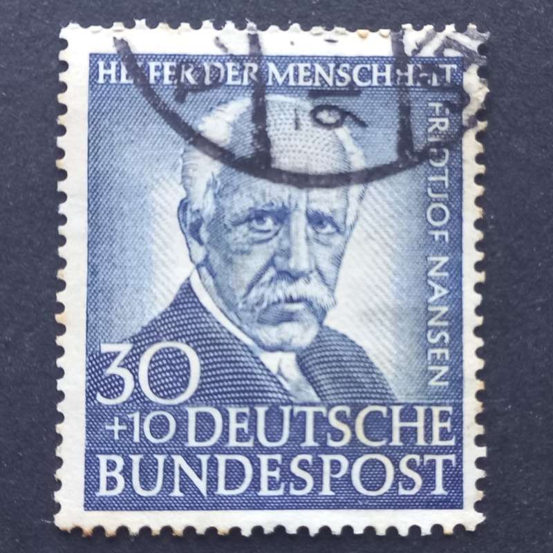 Germany `West` -  1953 Humanitarian Relief Fund - 30pf+10pf Blue - Single - Used