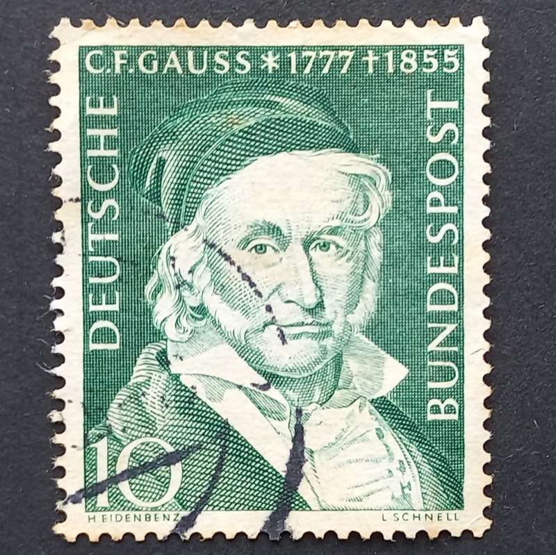 Germany `West` -  1955 Death Centenary of Gauss - 10pf Green - Single - Used
