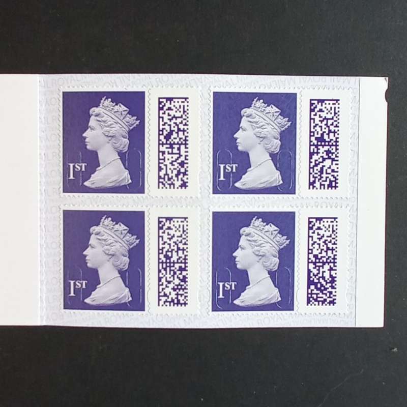 GB QEII - 2022 Self-adhesive Booklet - 4 x 1st Class Barcoded Security Machins