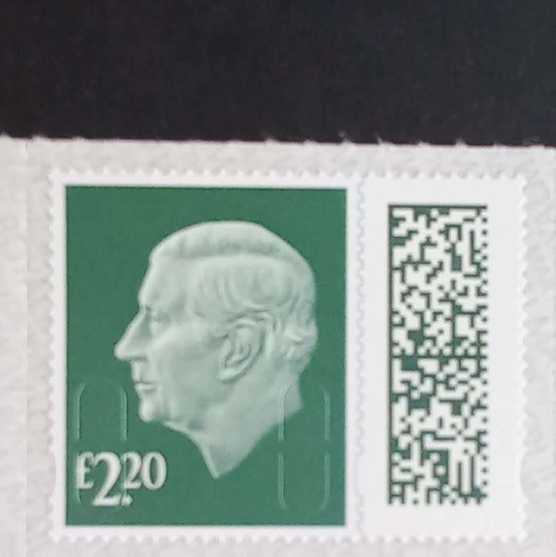 GB King Charles III - 2023 Barcoded Security Machins - £2,20 Dark Green - Mint Condition