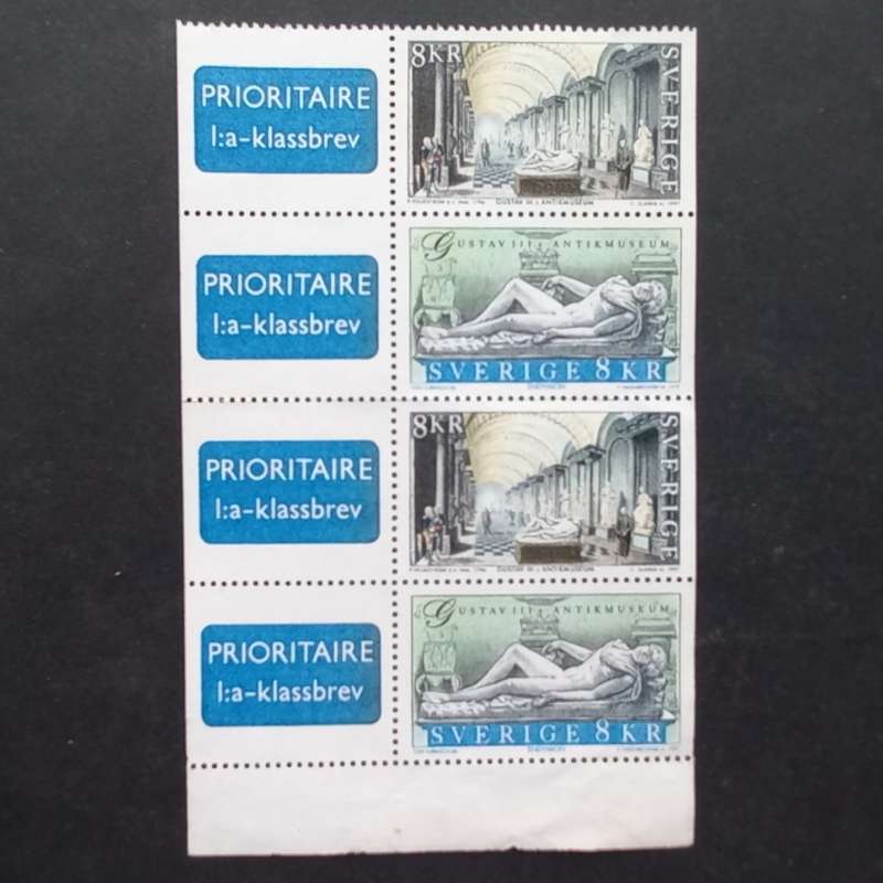 Sweden - 1997 Gustav III`s Antikmuseum - Corner setenant block of 4 - Unused
