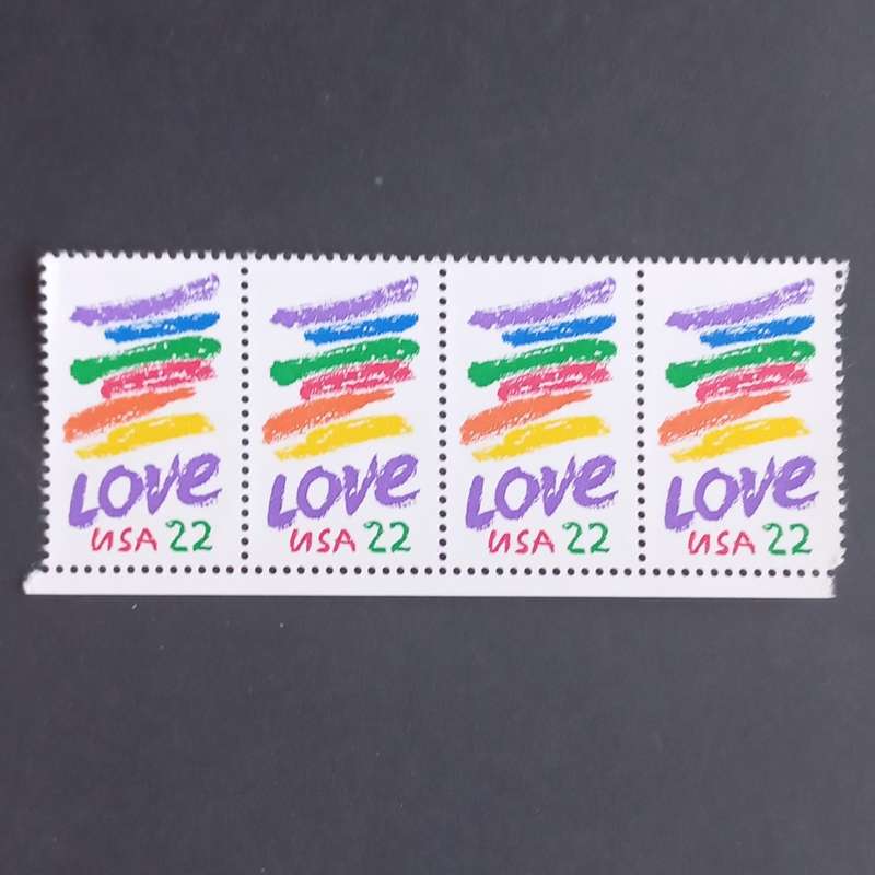 USA - 1985 Greetings Stamps `Love` - Marginal Strip of 4 - MNH