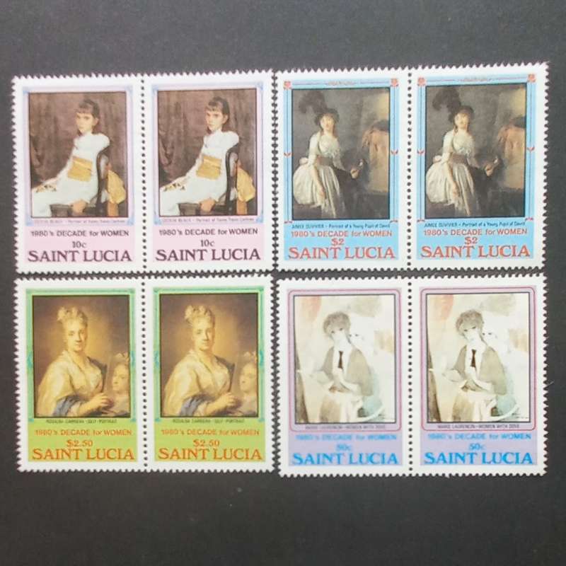 St. Lucia - 1981 Decade for Women, Paintings - Full Set of Pairs - Unused