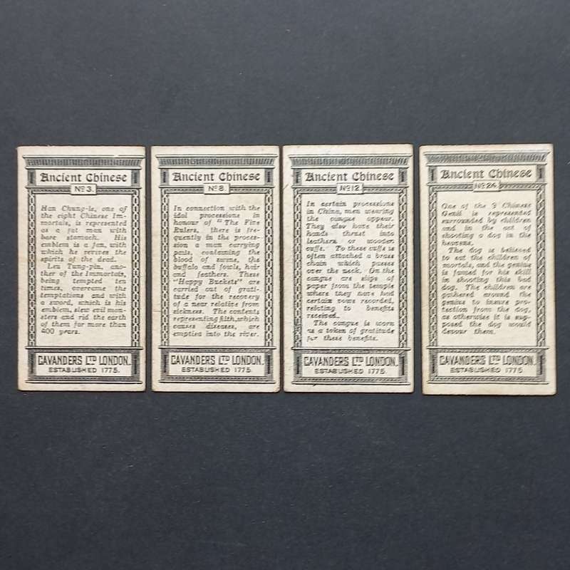 Cigarette Cards - Ancient Chinese - Selection of 4 Cards