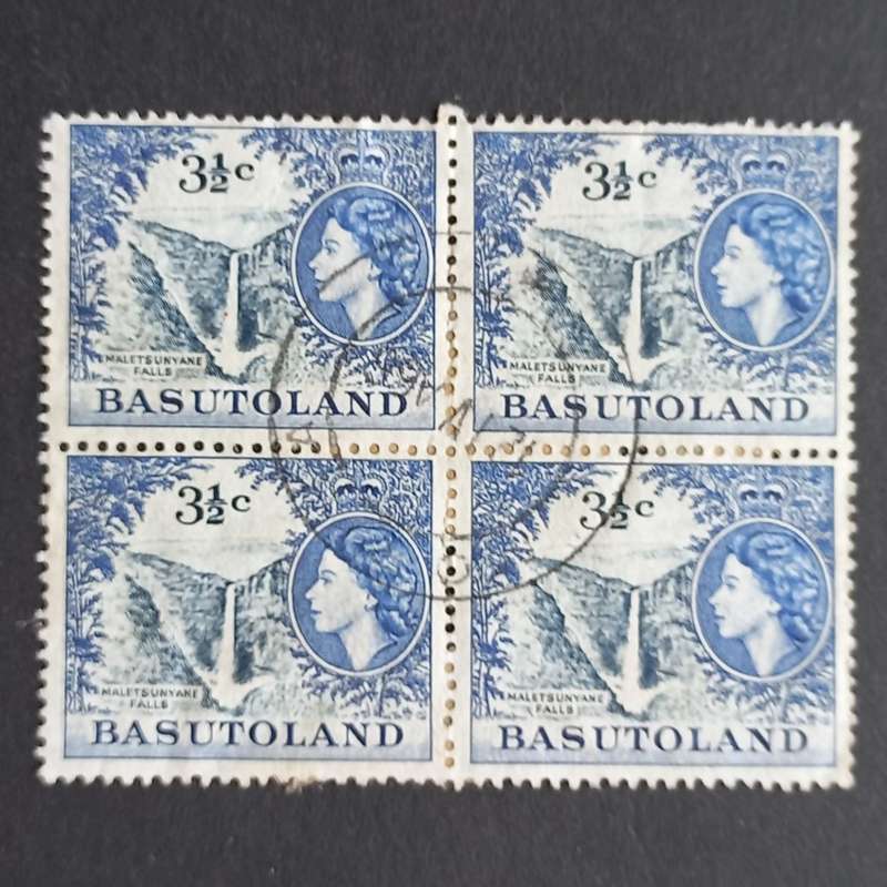 Basutoland - 1961-63 Defin Issue - 3,5c Maletsunyane Falls - Block of 4 - Used