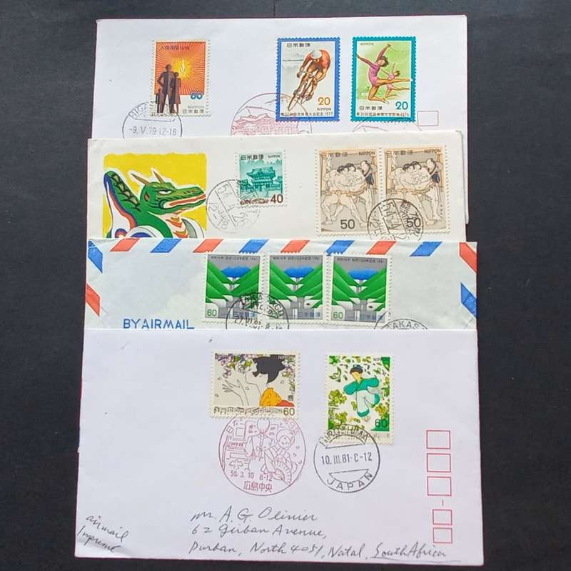 Japan - selection of covers with interesting postmarks
