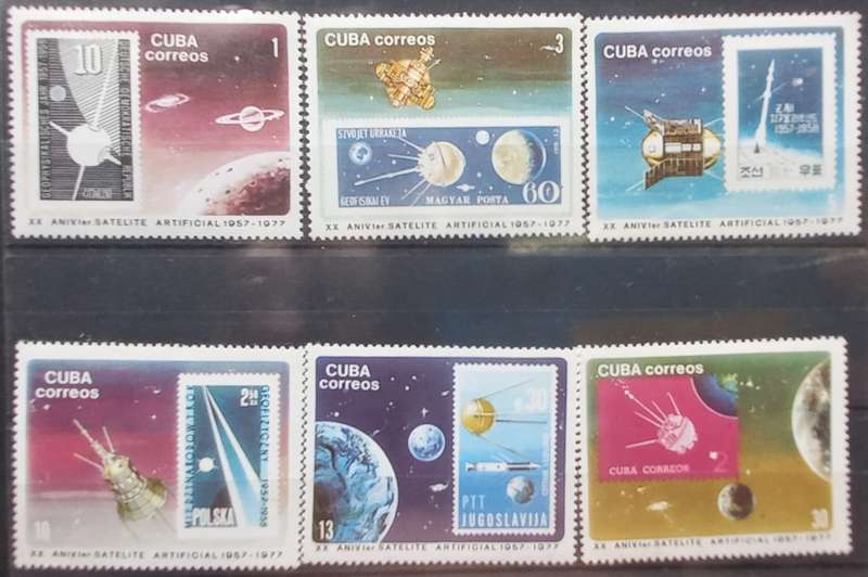 THEMATICS - CUBA - 1977 SATELLITES - FULL SET OF SINGLES - MNH