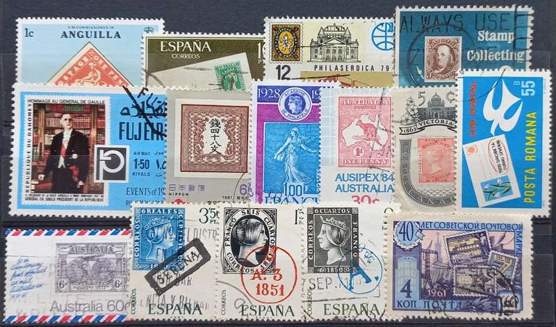 THEMATICS - STAMPS ON STAMPS - 15 STAMPS - BID PER STAMP