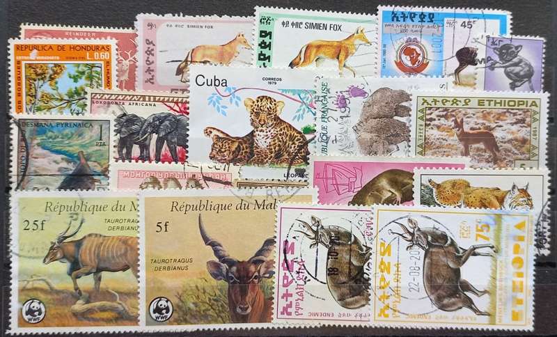 THEMATICS - WILD ANIMALS - 19 STAMPS - BID PER STAMP