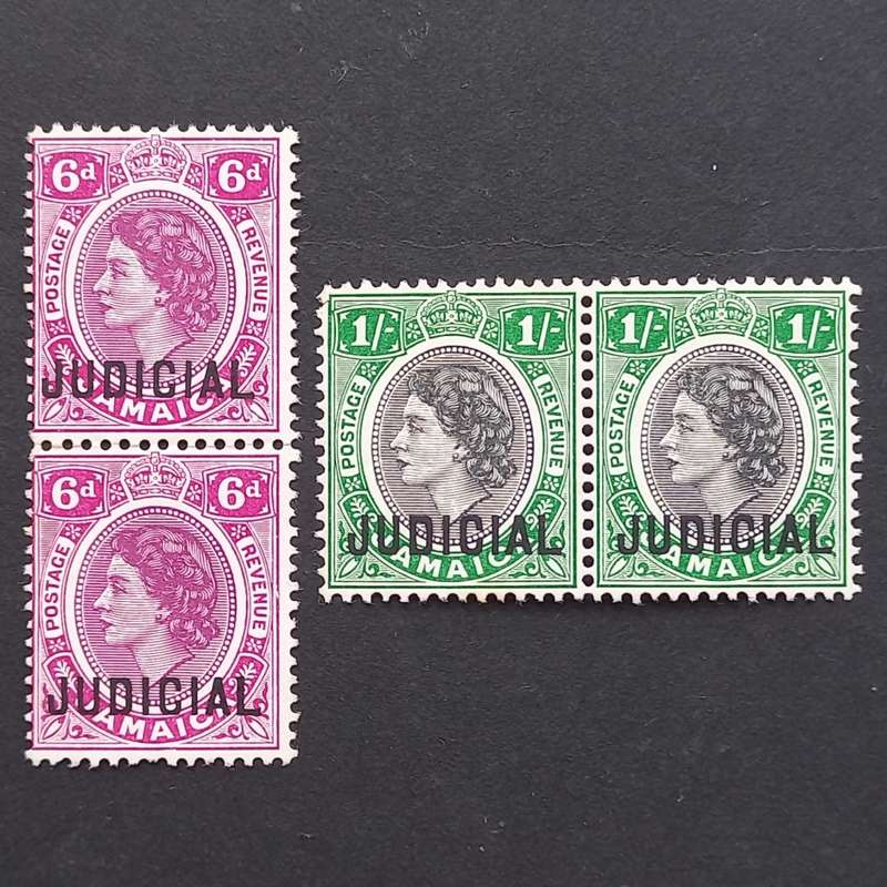 Jamaica - 1966 Revenues `Judicial` - 6d and 1/- - Pairs - MNH