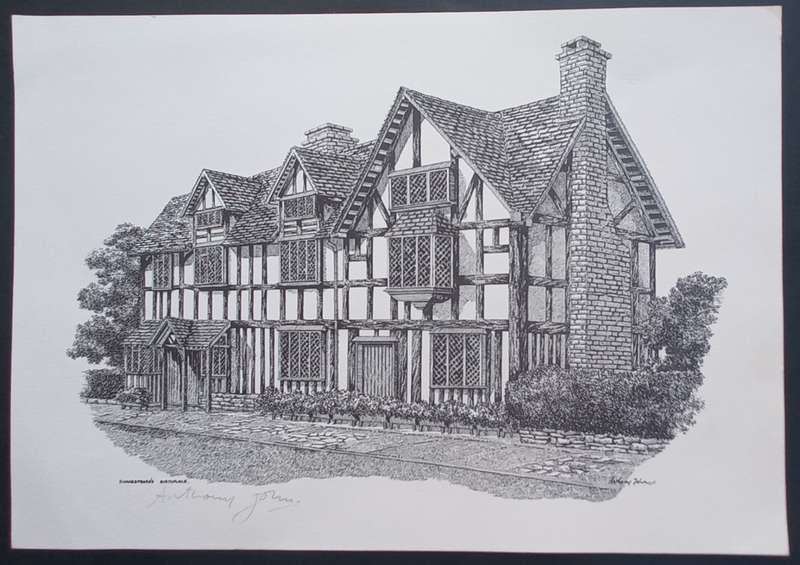 Shakespeare`s Birthplace - An Anthony John Pencil Signed Lithograph