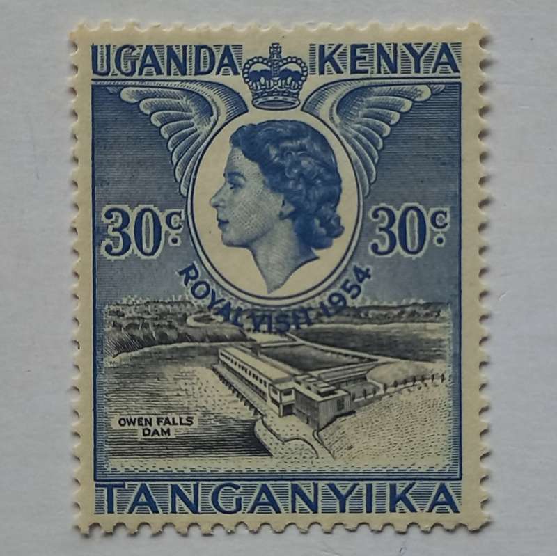 **R1 START** KUT - 1954 ROYAL VISIT - 30c BLACK & BLUE - SINGLE - UNUSED