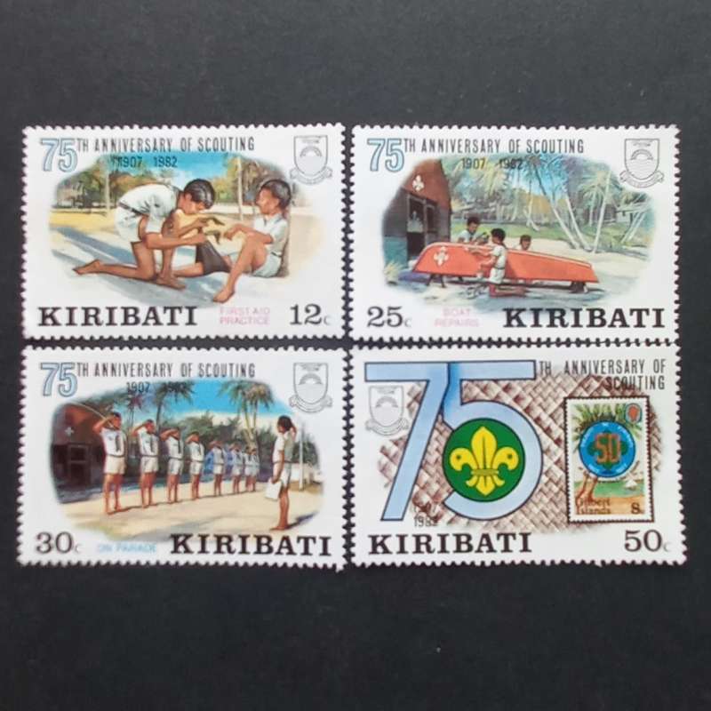 THEMATICS - KIRIBATI - 1982 BOY SCOUTS MOVEMENT - FULL SET OF SINGLES - UNUSED