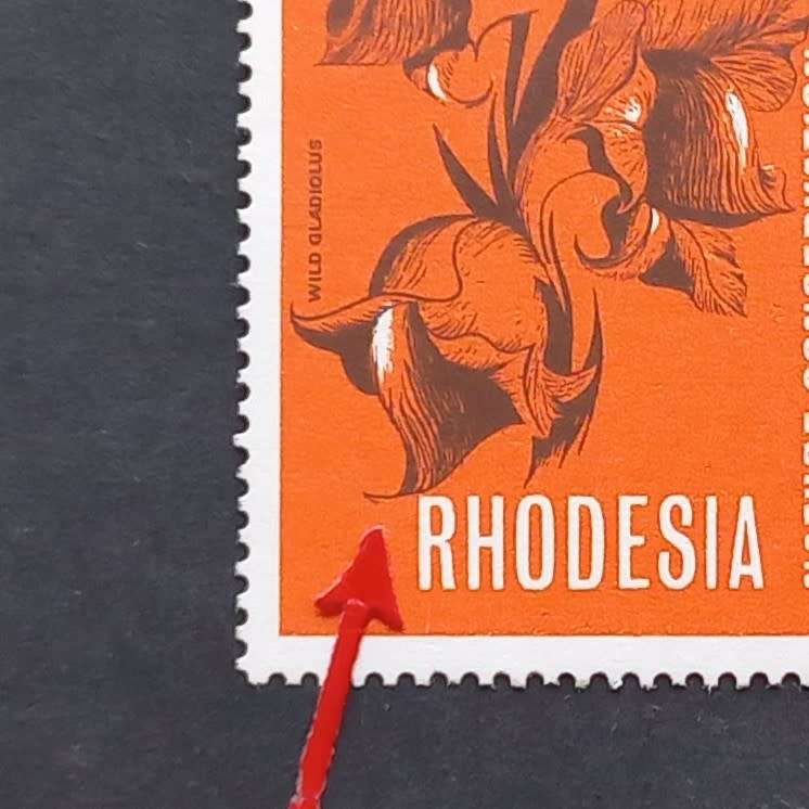 Rhodesia - 1967 Nature Conservation. Fauna & Flora - 4d Wild Gladiolus - Single with error -MNH