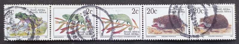 **R1 START** RSA - 1994 6th DEFIN ISSUE - READERS DIGEST STRIP OF 5 - POSTALLY USED