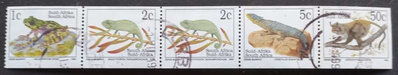 **R1 START** RSA - 1995 6th DEFIN ISSUE - READERS DIGEST STRIP OF 5 - POSTALLY USED