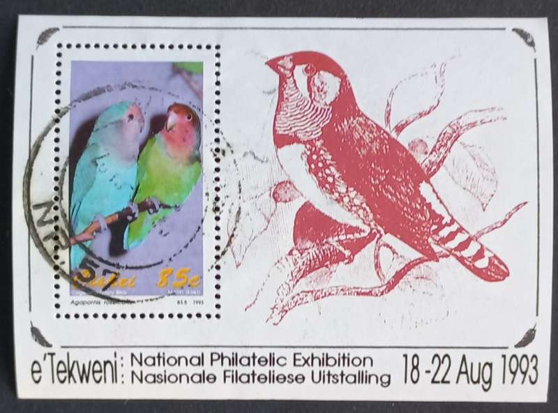 **R1 START** CISKEI - 1993 CAGE and AVIARY BIRDS - MINIATURE SHEET - POSTALLY USED