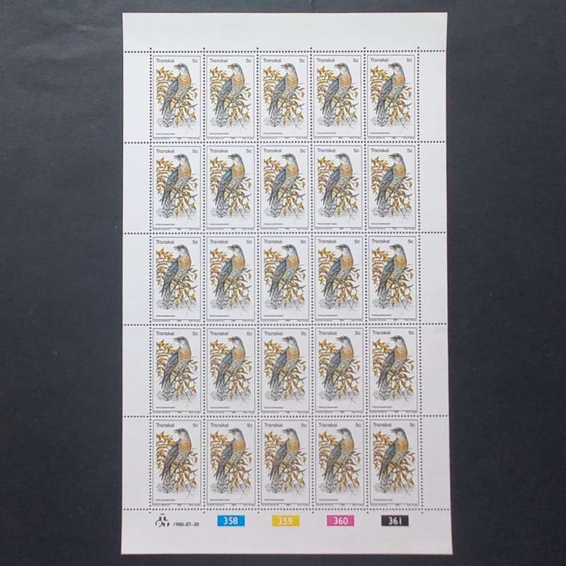 Transkei - 1980 Birds - Full Set of Full Sheets of 25 - Unused