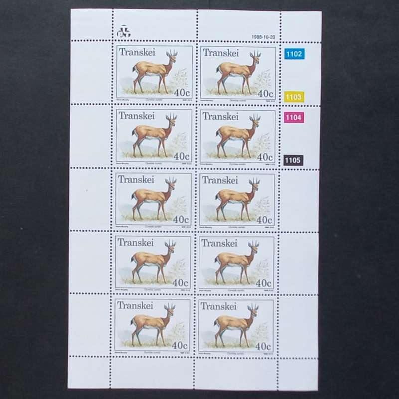 Transkei - 1988 Endangered and Protected Animals - Full Set of Sheetlets of 10 - MNH