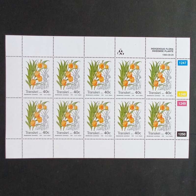 Transkei - 1990 Indigenous Flora - Full Set of Sheetlets of 10 - MNH