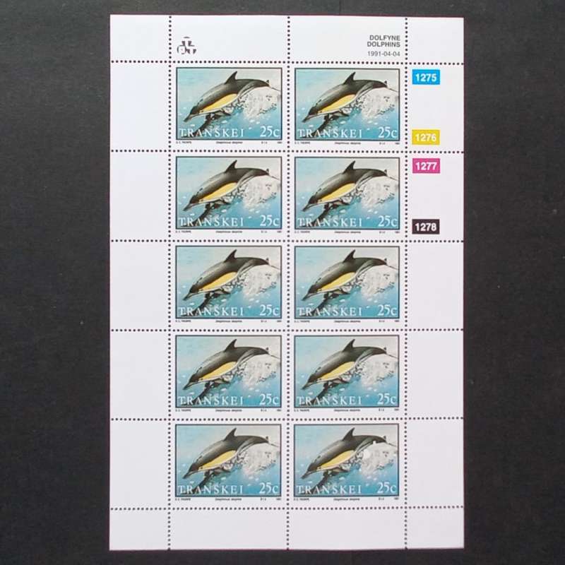 Transkei - 1991 Dolphins - Full Set of Sheetlets of 10 - MNH