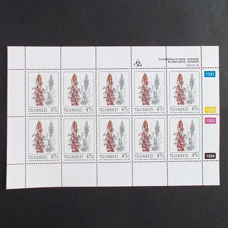 Transkei - 1992 Orchids - Full Set of Sheetlets of 10 - MNH