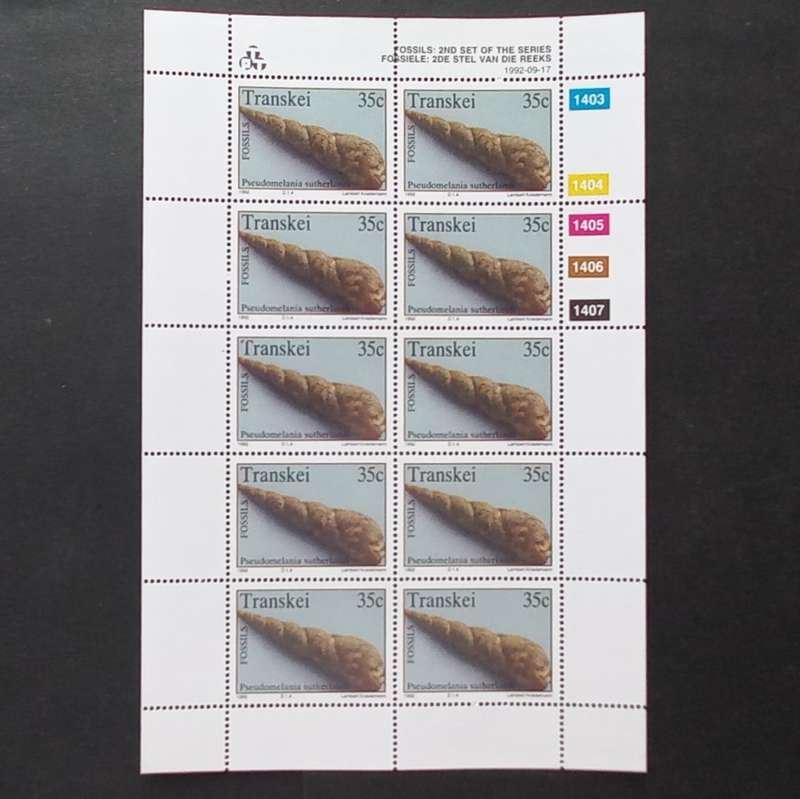 Transkei - 1992 Fossils (2nd Issue) - Full Set of Sheetlets of 10 - MNH