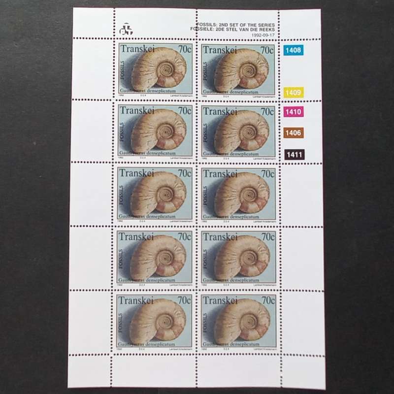 Transkei - 1992 Fossils (2nd Issue) - Full Set of Sheetlets of 10 - MNH