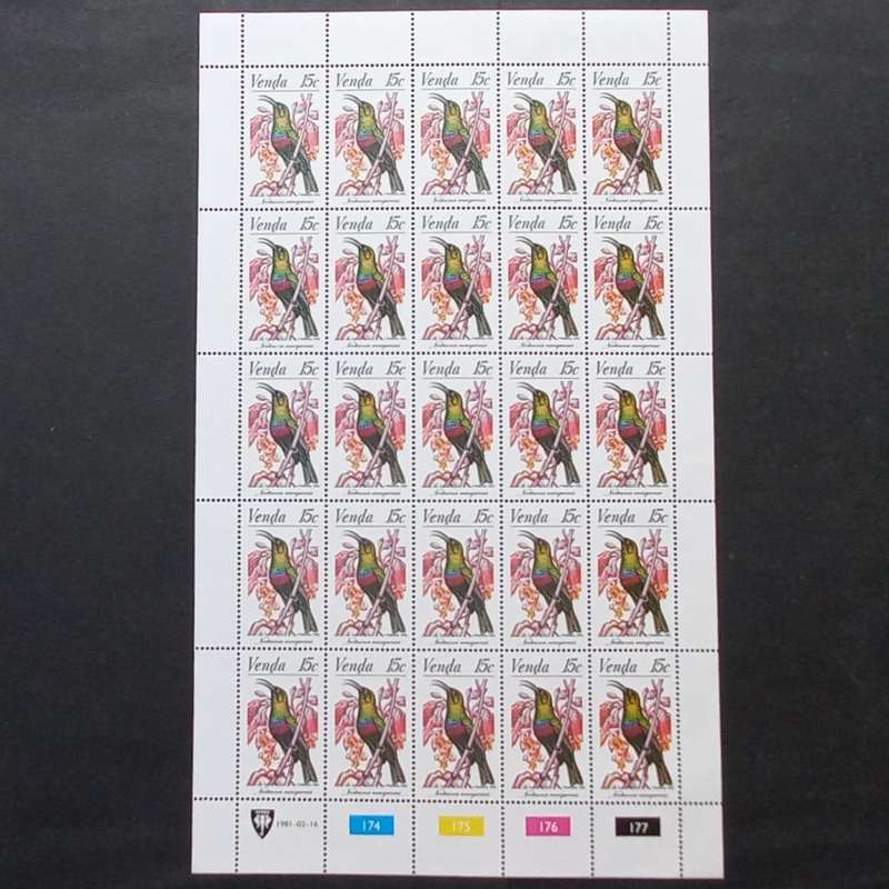 Venda - 1981 Sunbirds - Full Set of Full Sheets of 25 - MNH