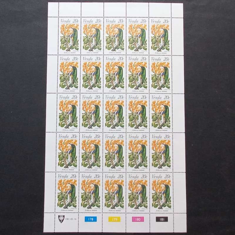 Venda - 1981 Sunbirds - Full Set of Full Sheets of 25 - MNH