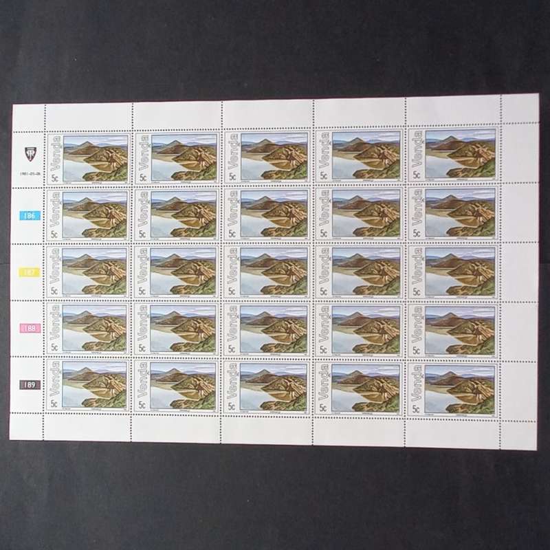 Venda - 1981 Lakes & Waterfalls - Full Set of Full Sheets of 25 - Unused
