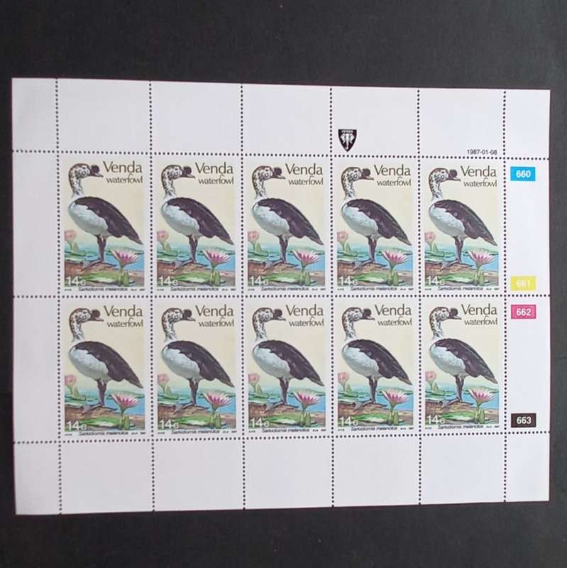 Venda - 1987 Waterfowl - Full Set of Sheetlets of 10 - MNH
