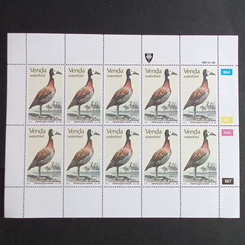 Venda - 1987 Waterfowl - Full Set of Sheetlets of 10 - MNH