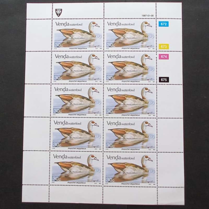 Venda - 1987 Waterfowl - Full Set of Sheetlets of 10 - MNH