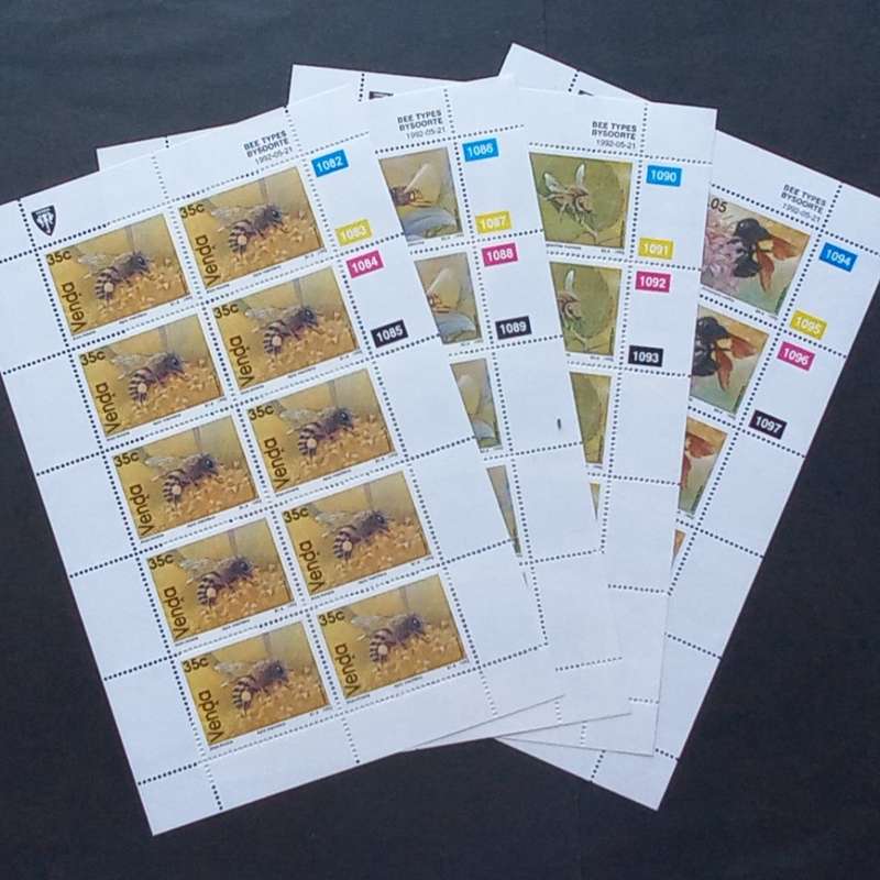 Venda - 1992 Bees - Full Set of Sheetlets of 10 - MNH