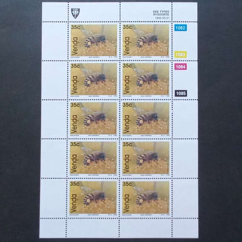 Venda - 1992 Bees - Full Set of Sheetlets of 10 - MNH