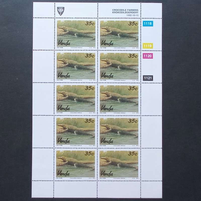 Venda - 1992 Crocodile Farming - Full Set of Sheetlets of 10 - MNH