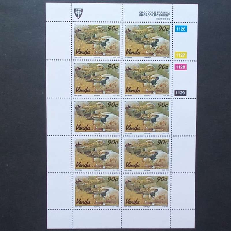 Venda - 1992 Crocodile Farming - Full Set of Sheetlets of 10 - MNH