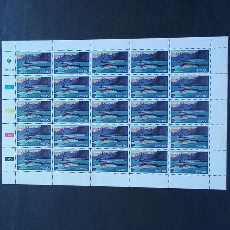 SWA - 1981 Fish River Canyon - Full Set of Full Sheets of 25 - Unused