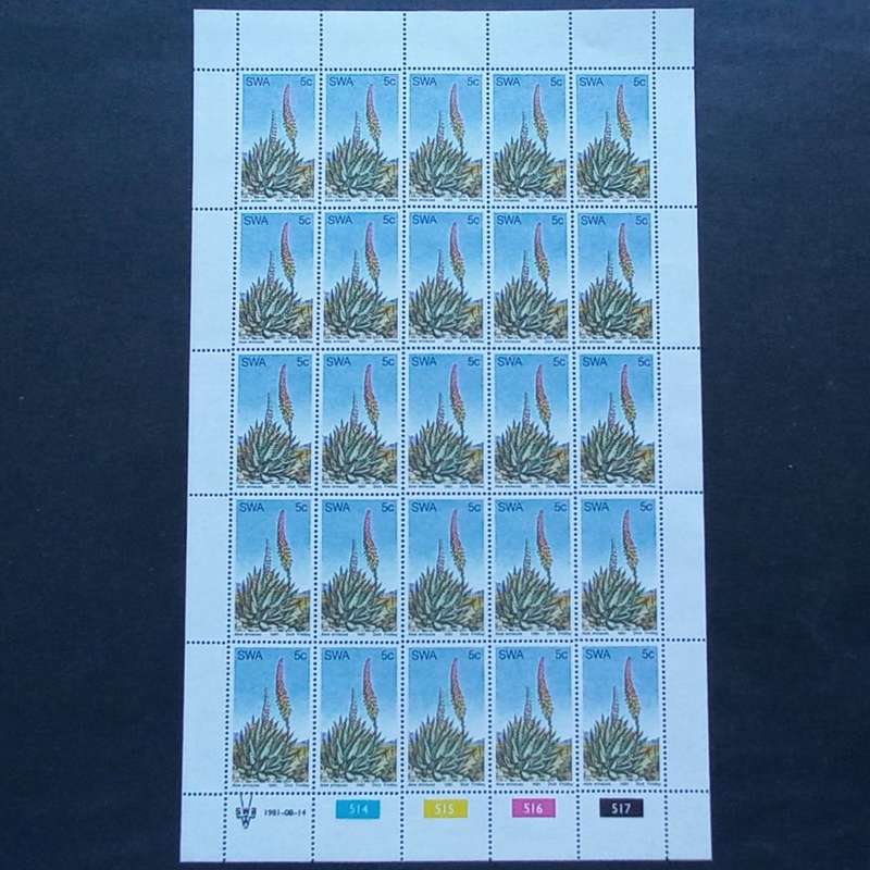 SWA - 1981 Aloes - Full Set of Full Sheets of 25 - MNH