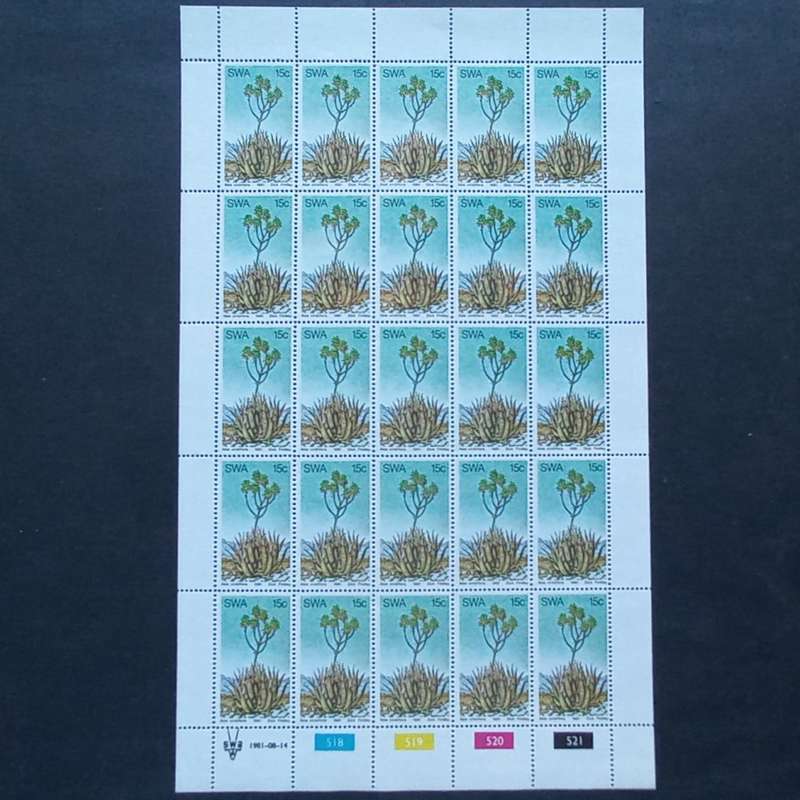SWA - 1981 Aloes - Full Set of Full Sheets of 25 - MNH