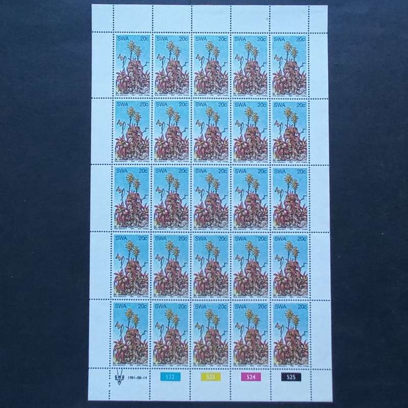 SWA - 1981 Aloes - Full Set of Full Sheets of 25 - MNH