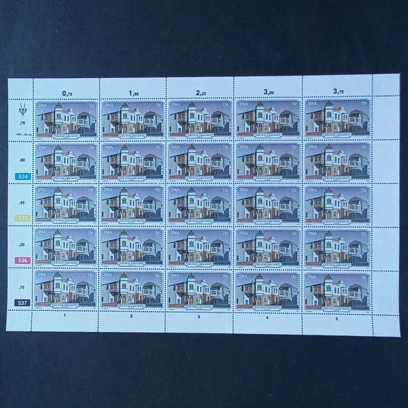 SWA - 1981 Luderitz Buildings - Full Set of Full Sheets of 25 - MNH