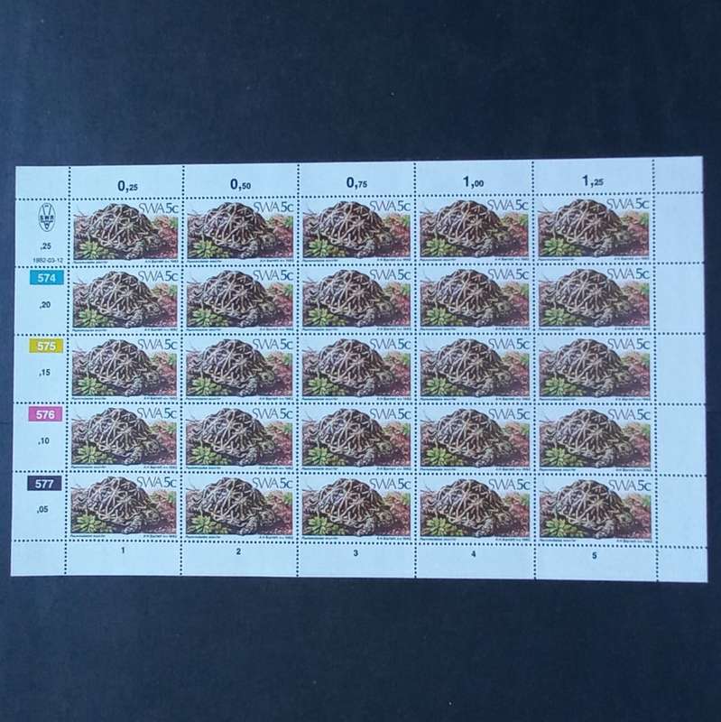 SWA - 1982 Tortoises - Full Set of Full Sheets of 25 - MNH