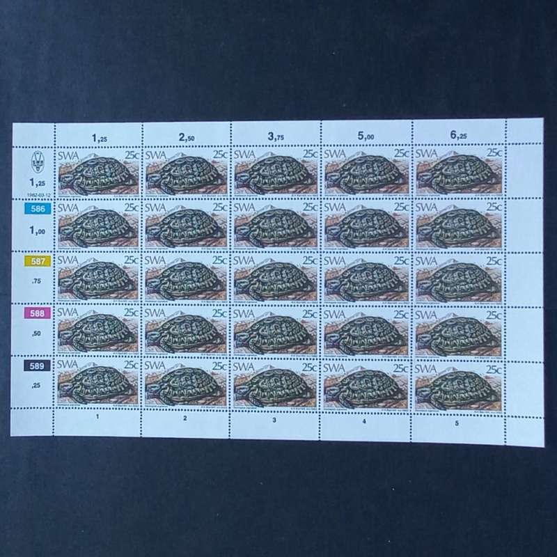 SWA - 1982 Tortoises - Full Set of Full Sheets of 25 - MNH
